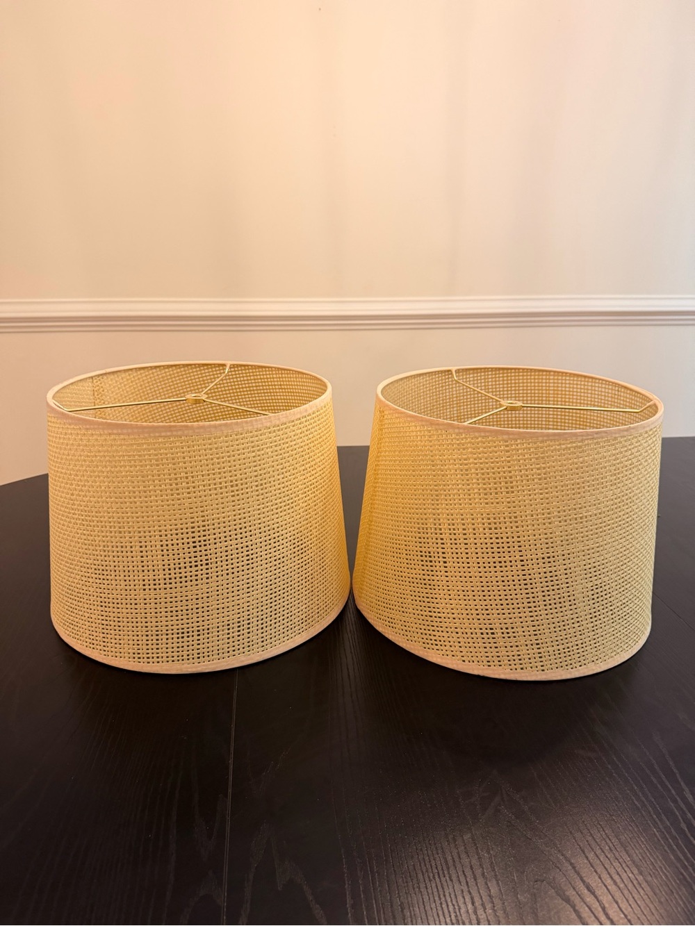 Pair of Boho Ratten Lamp Shades